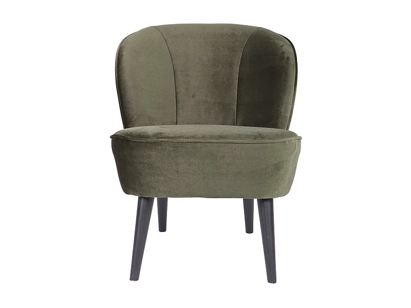 SARA - Fauteuil en velours vert chaleureux