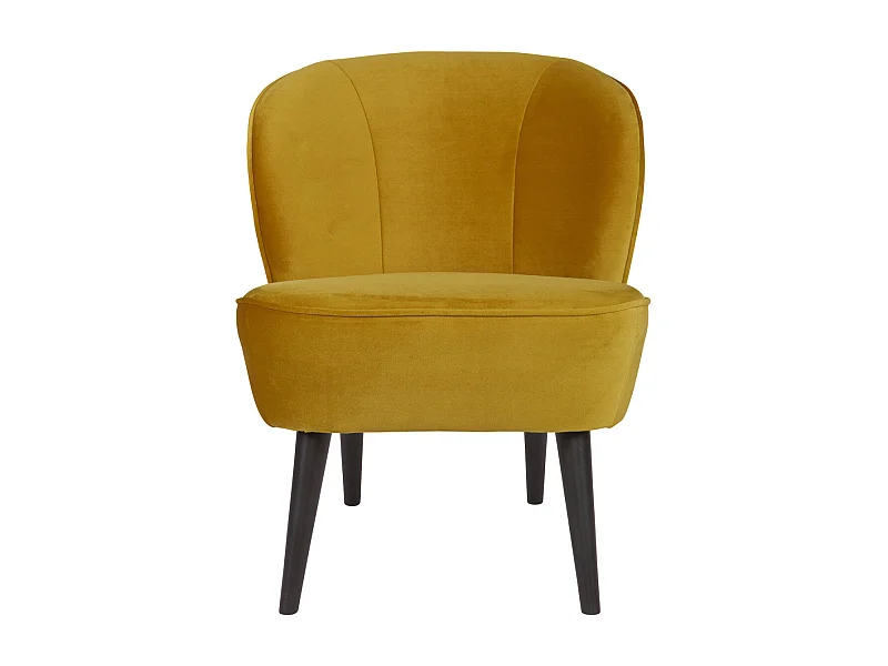 SARA - Fauteuil en velours jaune ocre