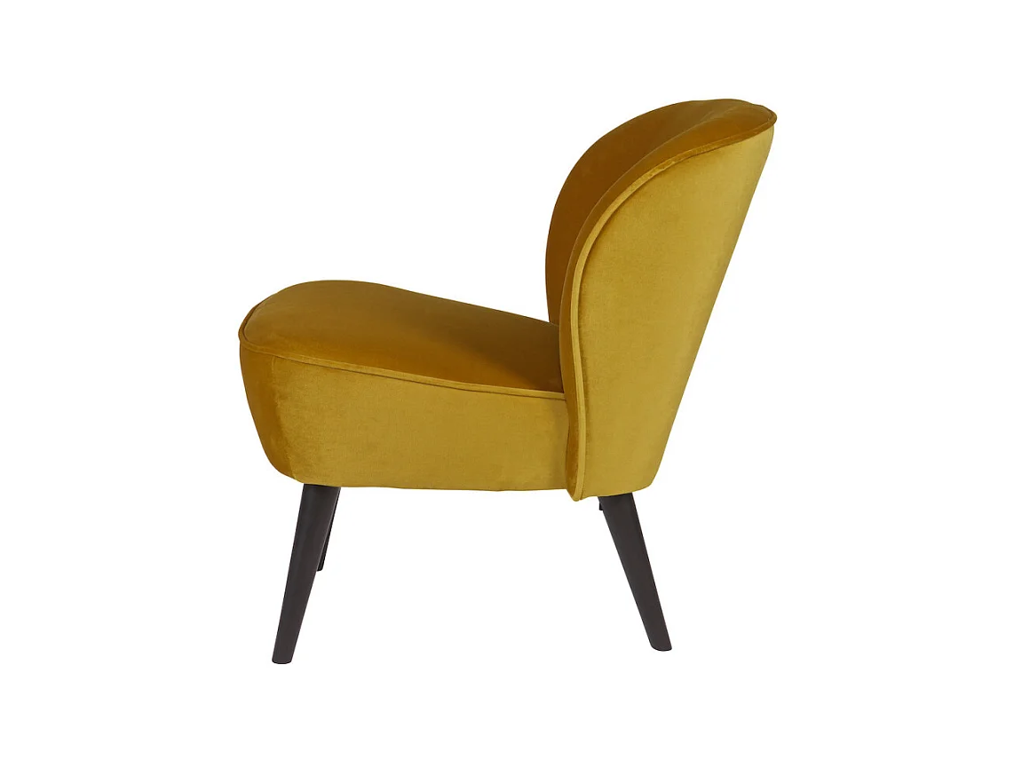 SARA - Fauteuil en velours jaune ocre