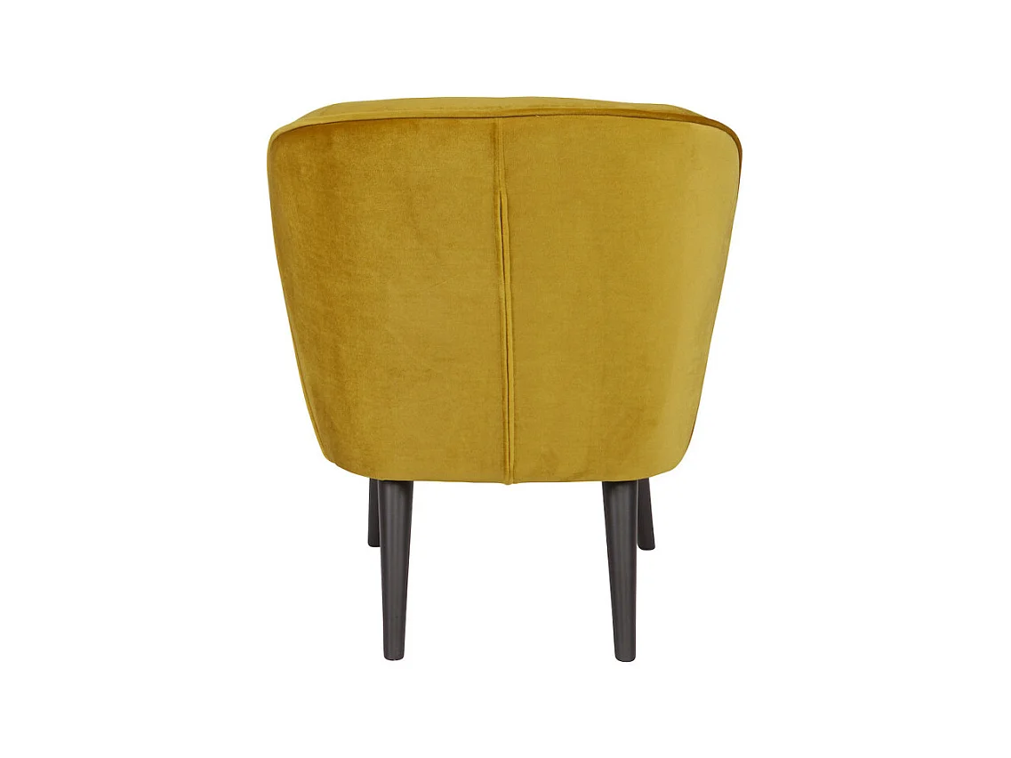 SARA - Fauteuil en velours jaune ocre