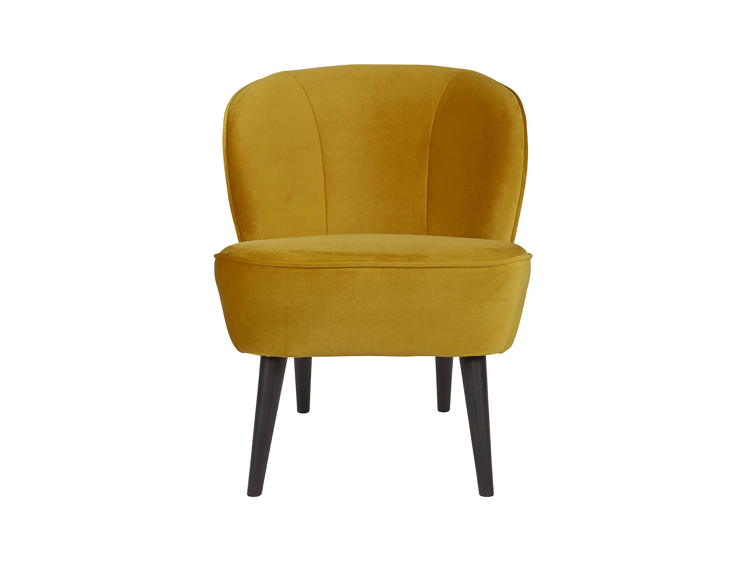 SARA - Fauteuil en velours jaune ocre