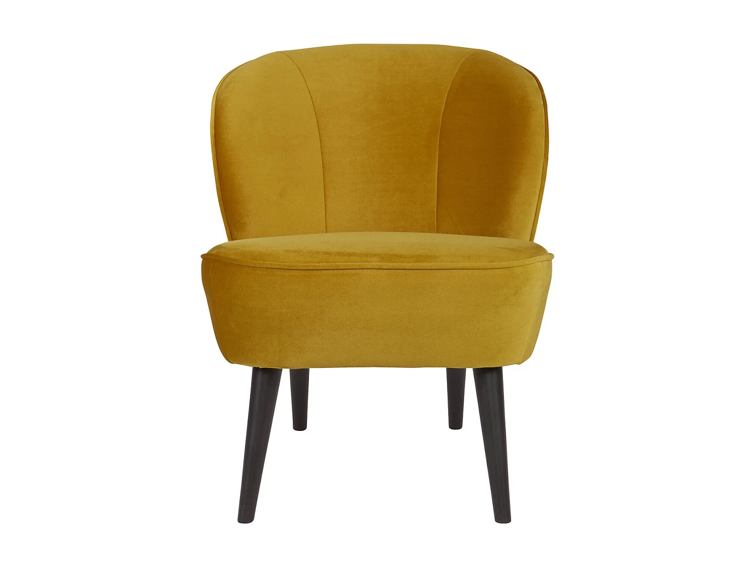 SARA - Fauteuil en velours jaune ocre