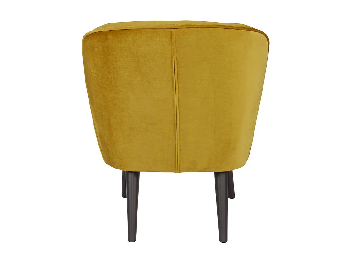 SARA - Fauteuil en velours jaune ocre