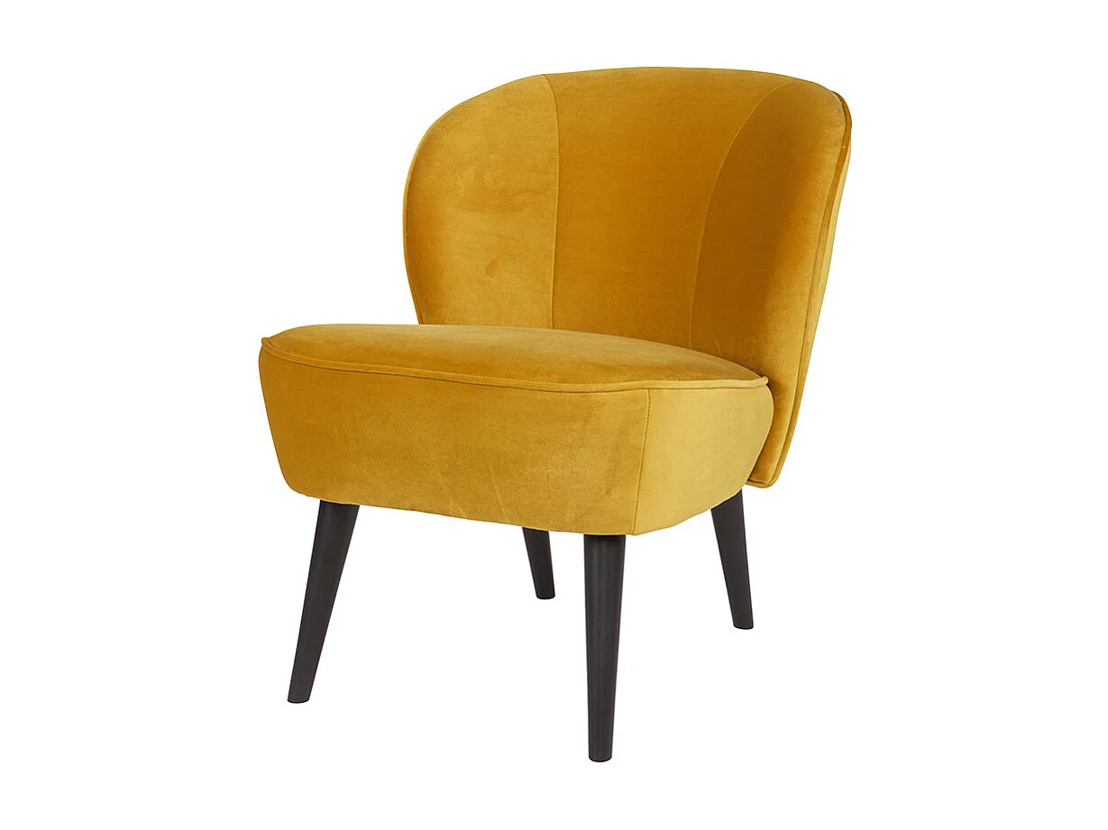 Sara - Fauteuil cocktail en velours - Ocre