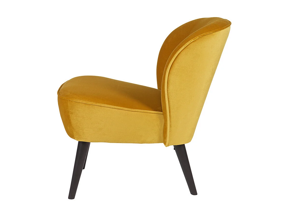 Sara - Fauteuil cocktail en velours - Ocre