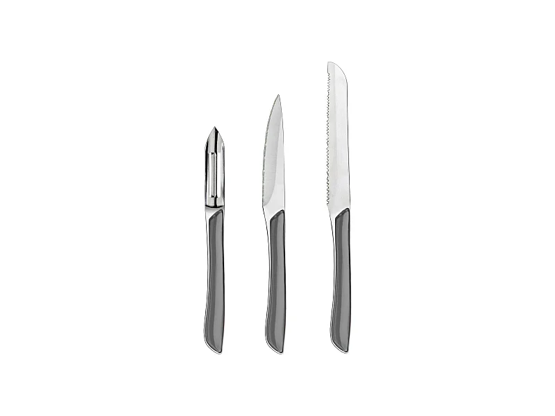 Set 3 Messer Eclat Grau - Büro, Schälmesser, Kleines Gemüse