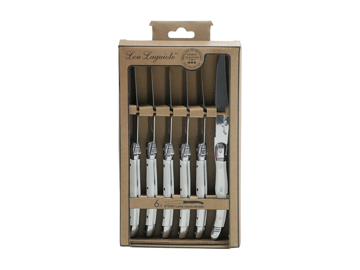 Rustic - Coffret 6 couteaux steak Perle