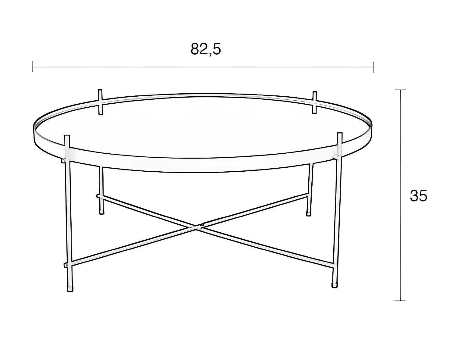 CUPID - Table basse en verre trempé et acier noir XXL