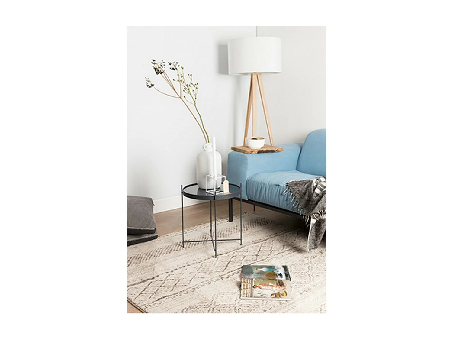 CUPID - Table basse en verre et acier laqué noir