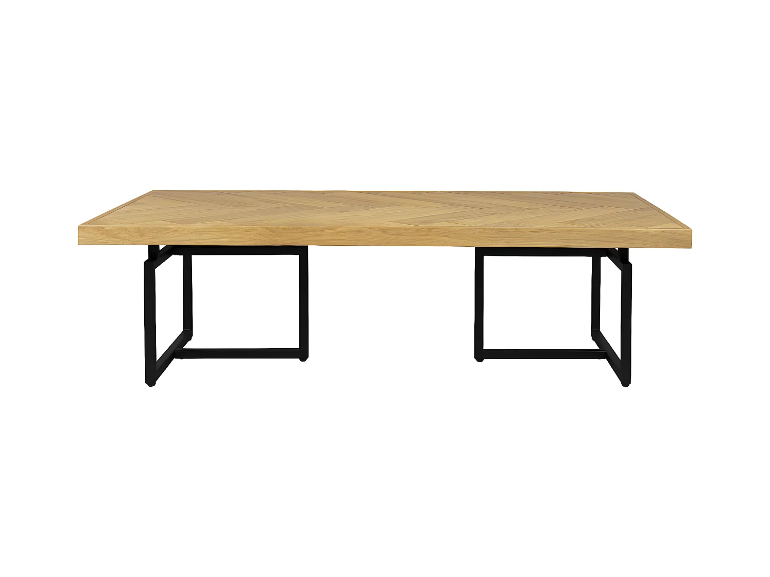 CLASS - Table basse en bois clair et acier noir