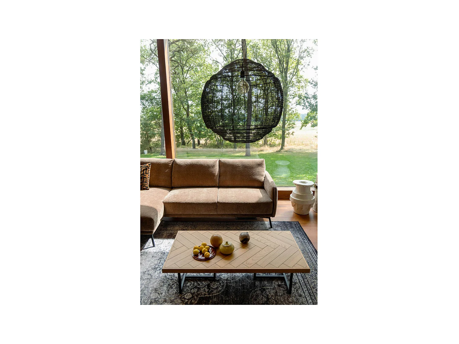 CLASS - Table basse en bois clair et acier noir