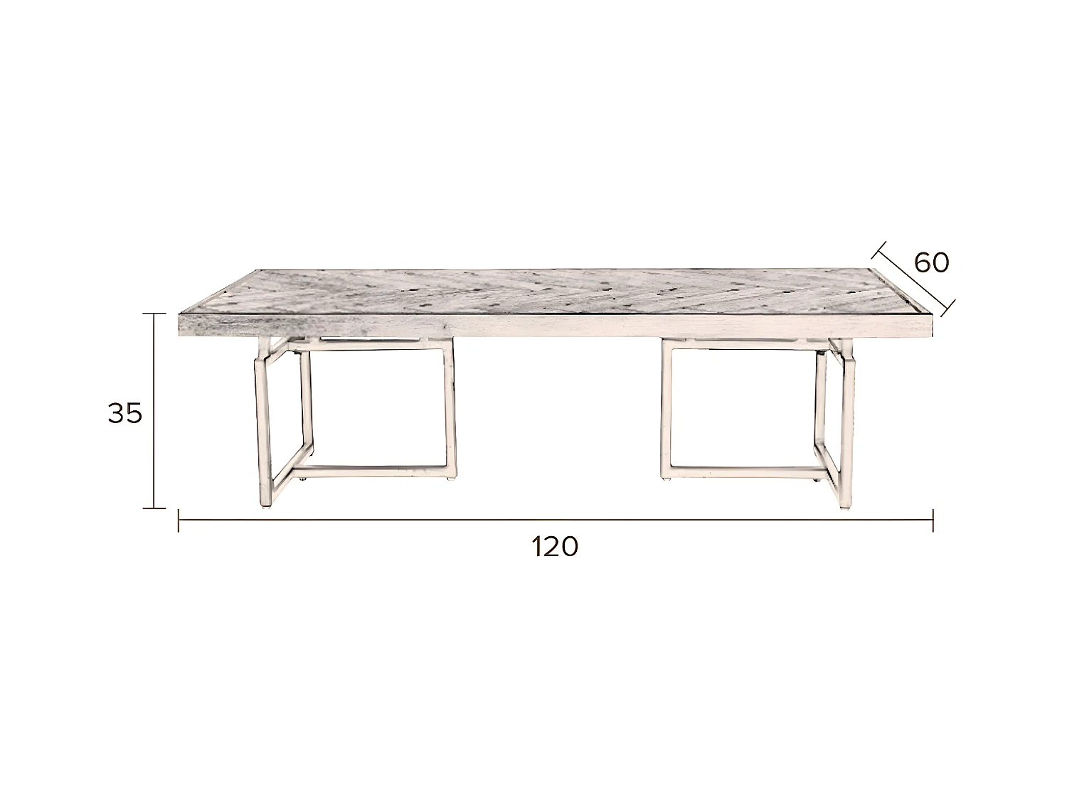 CLASS - Table basse en bois clair et acier noir