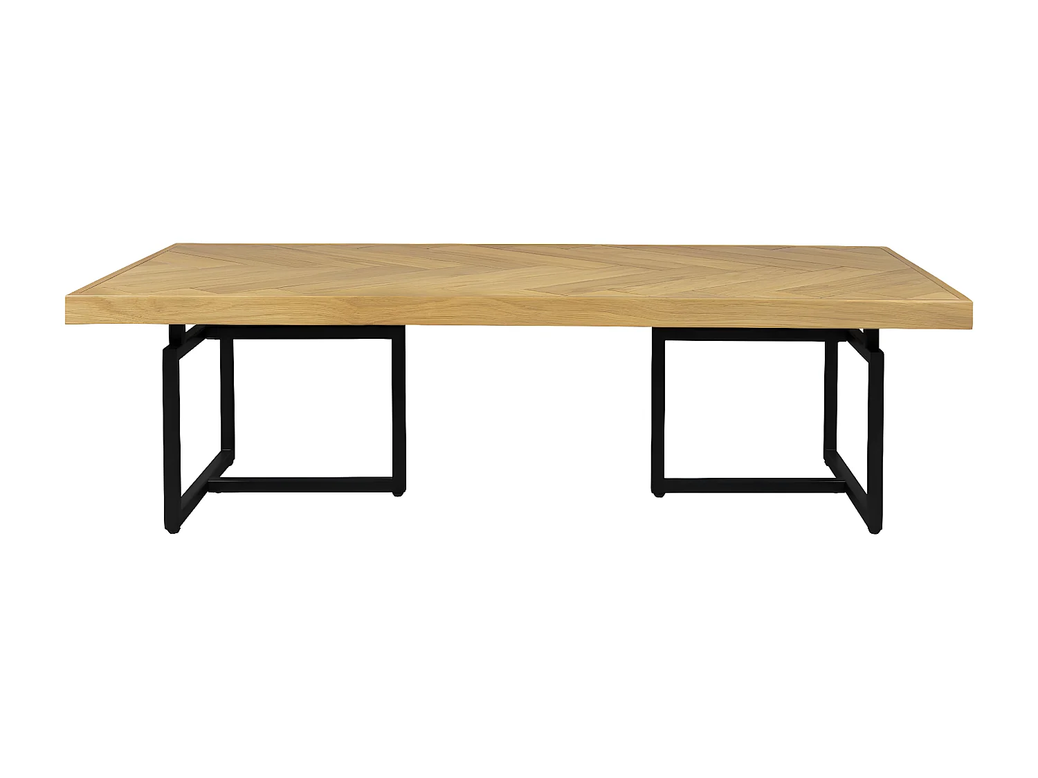 CLASS - Table basse en bois clair et acier noir