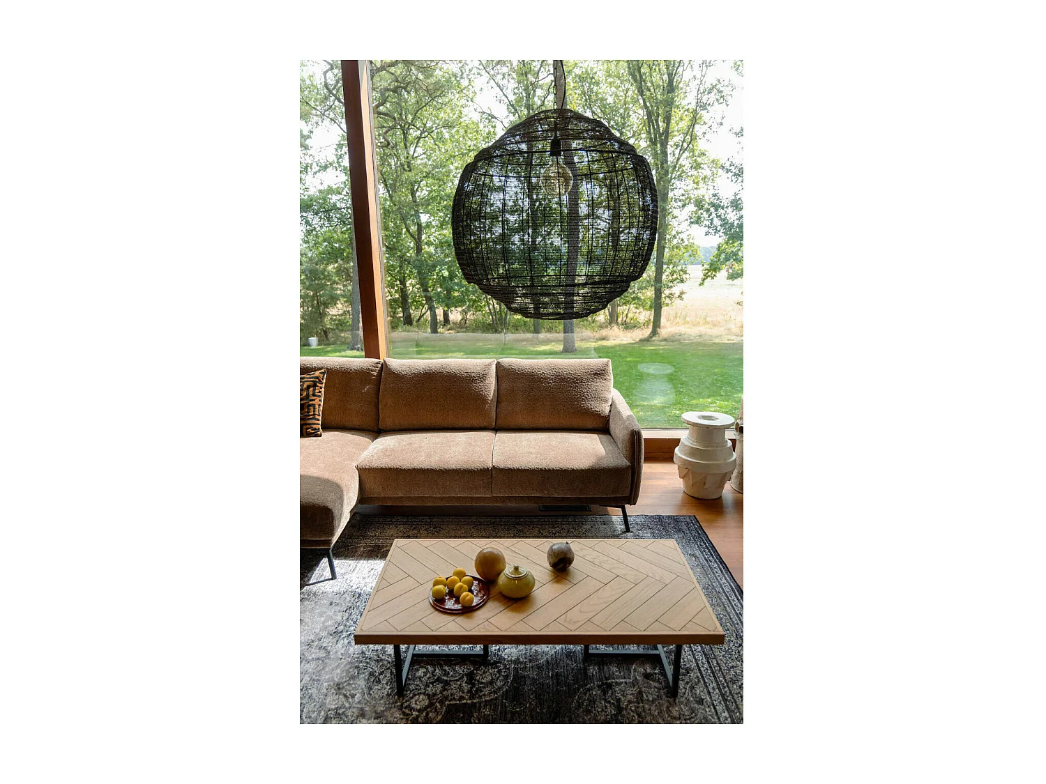 CLASS - Table basse en bois clair et acier noir