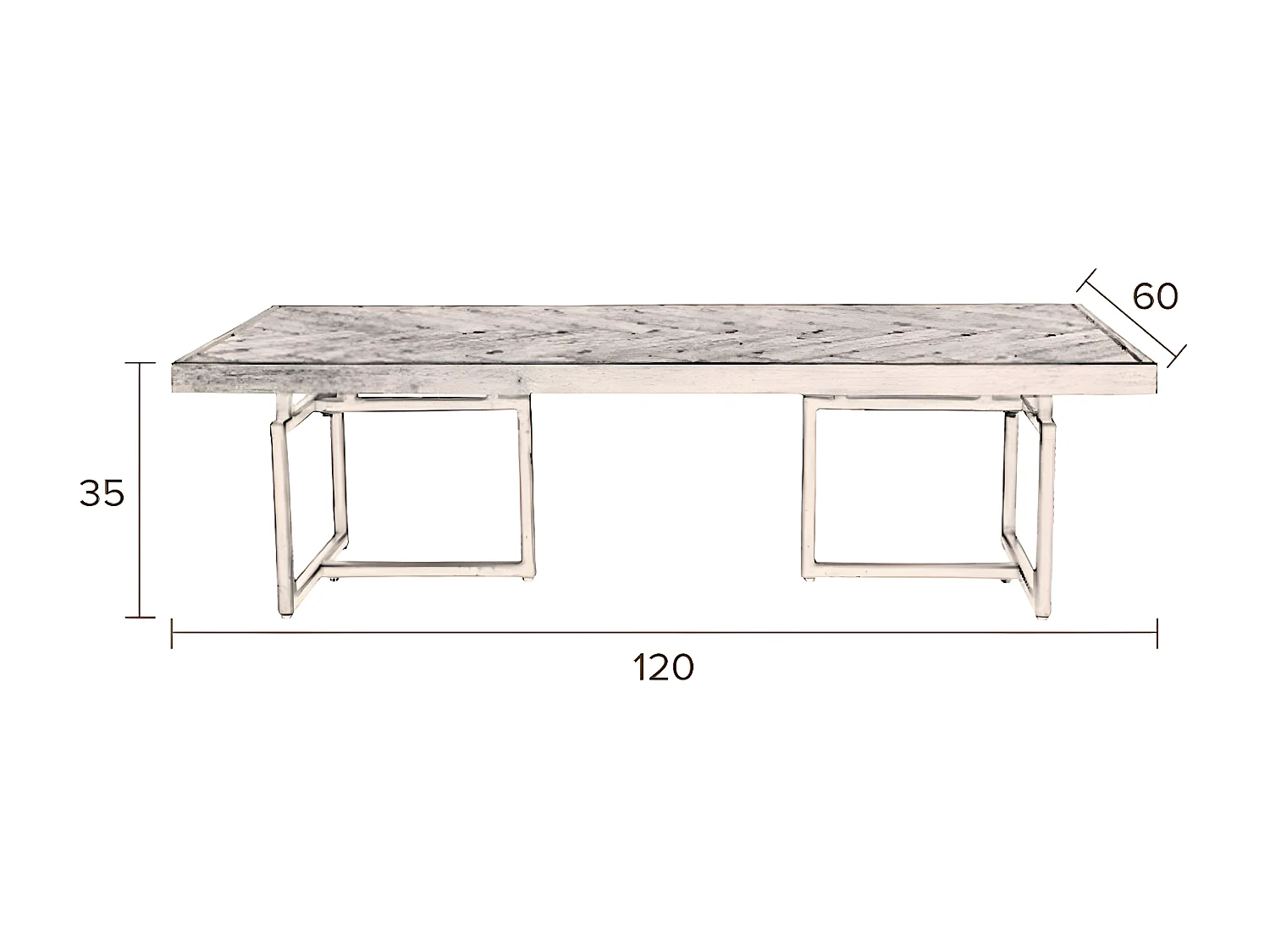CLASS - Table basse en bois clair et acier noir