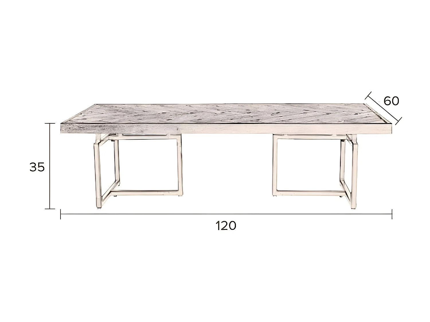 CLASS - Table basse de salon en bois et laiton