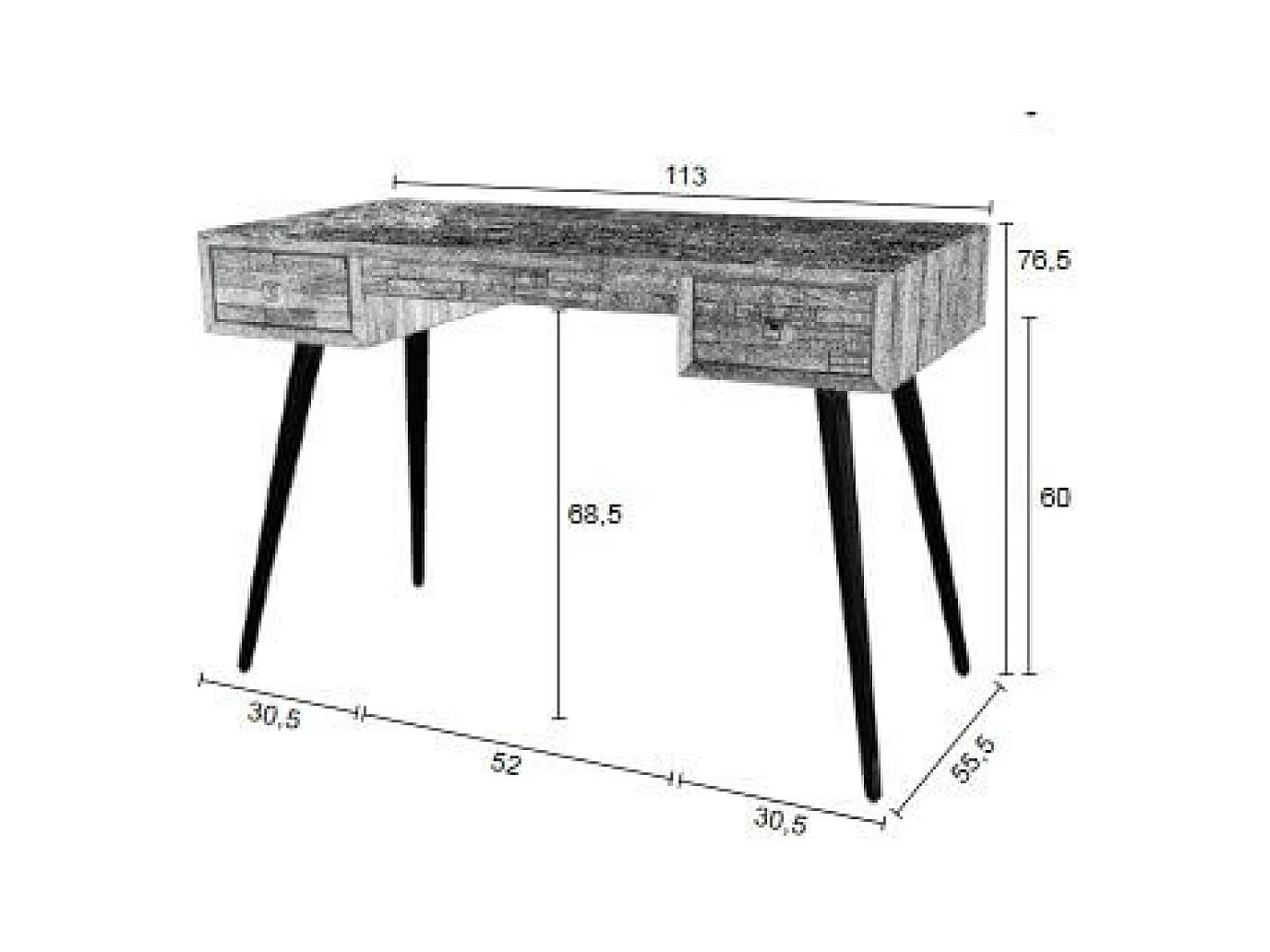 HUT - Vintage Holzschreibtisch L 113