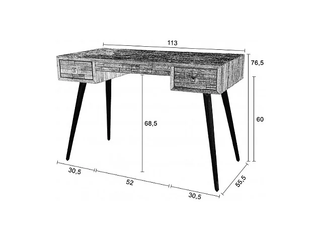 HUT - Vintage Holzschreibtisch L 113