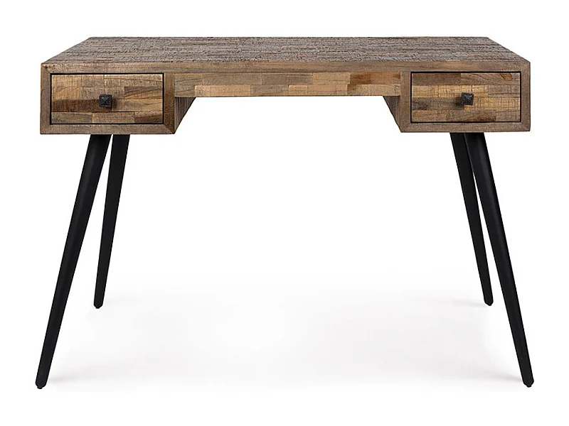 Leo - Bureau en teck recyclé - Marron