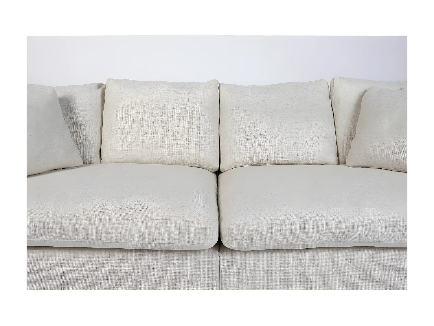 SENSE - Canapé 3 places en tissu crème