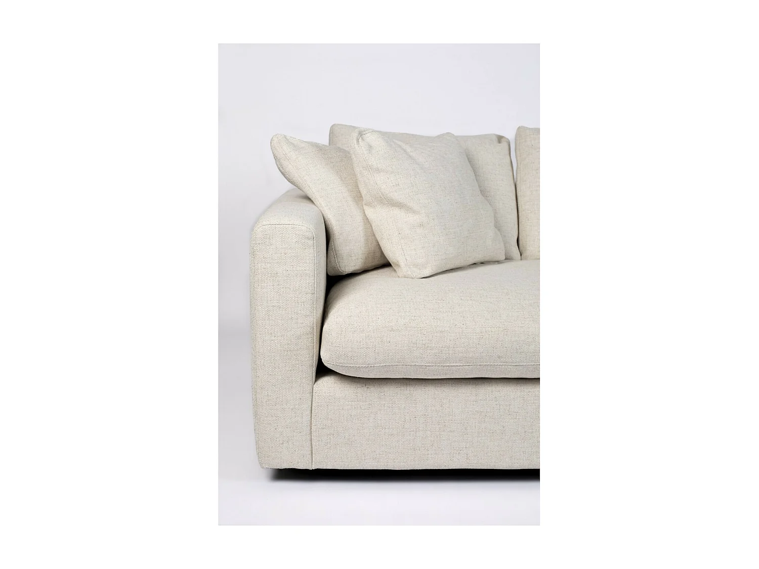 SENSE - Canapé 3 places en tissu crème