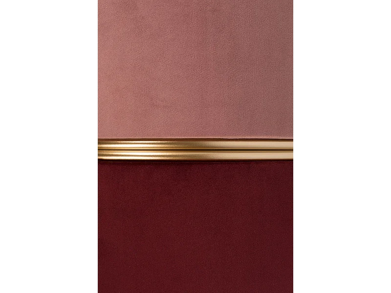 ART DECO - Pouf en velours rose avec cerclage doré