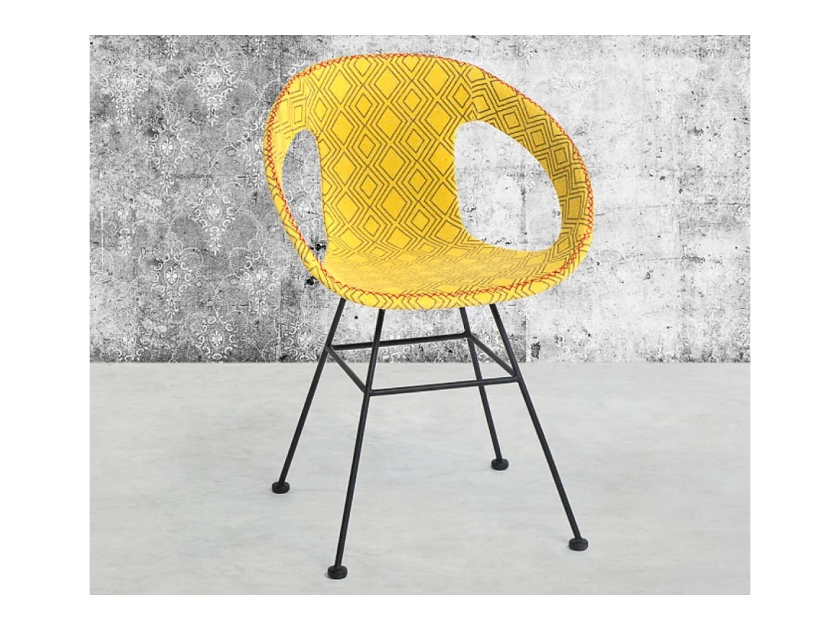 MAYA - Fauteuil de repas en coton jaune
