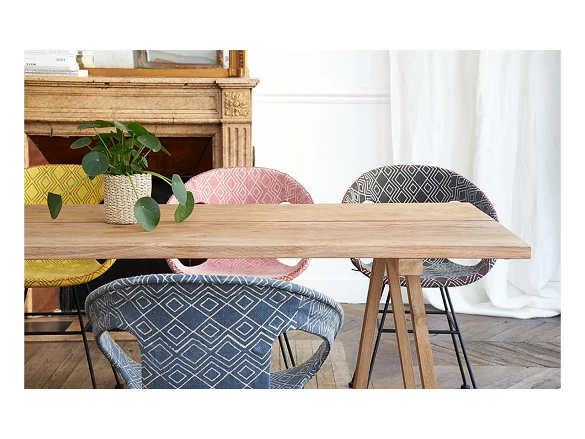 MAYA - Fauteuil de repas en coton jaune