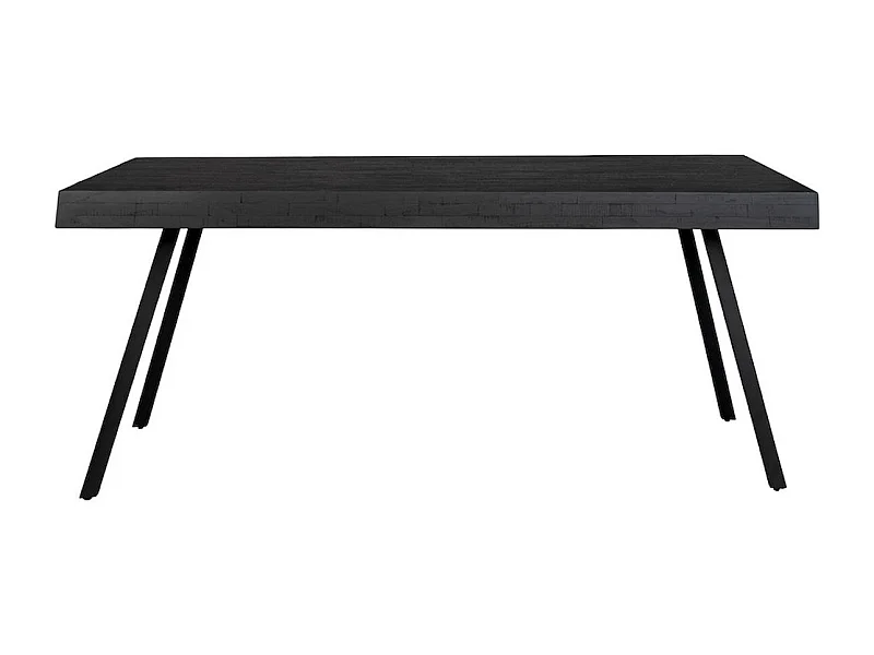 HAVANE - Table repas en bois de teck recyclé et acier noir