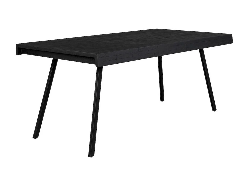 HAVANE - Table repas en bois de teck recyclé et acier noir