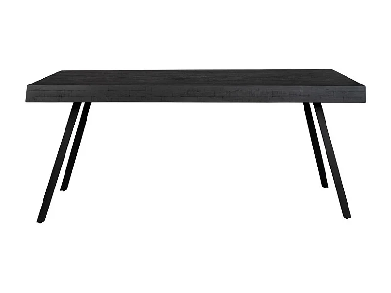 Suri - Table à manger 4 personnes en teck recyclé et métal - Noir