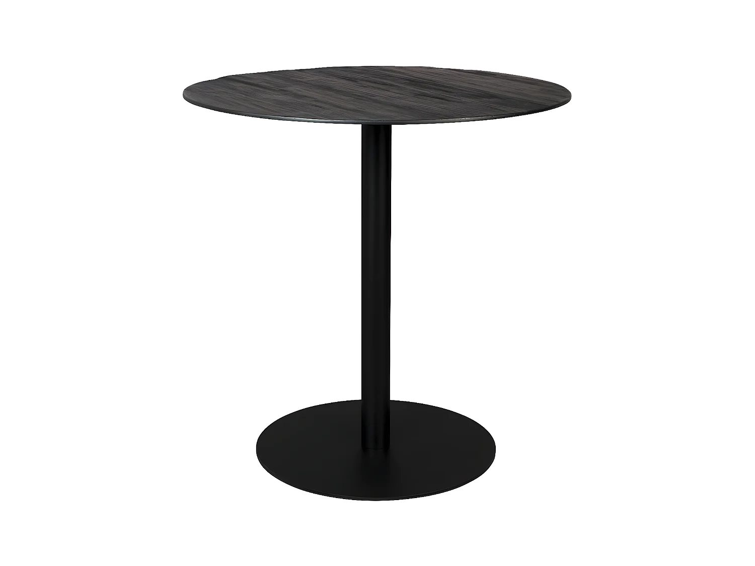 BRAZA - Table ronde en acier et bois noir D 75
