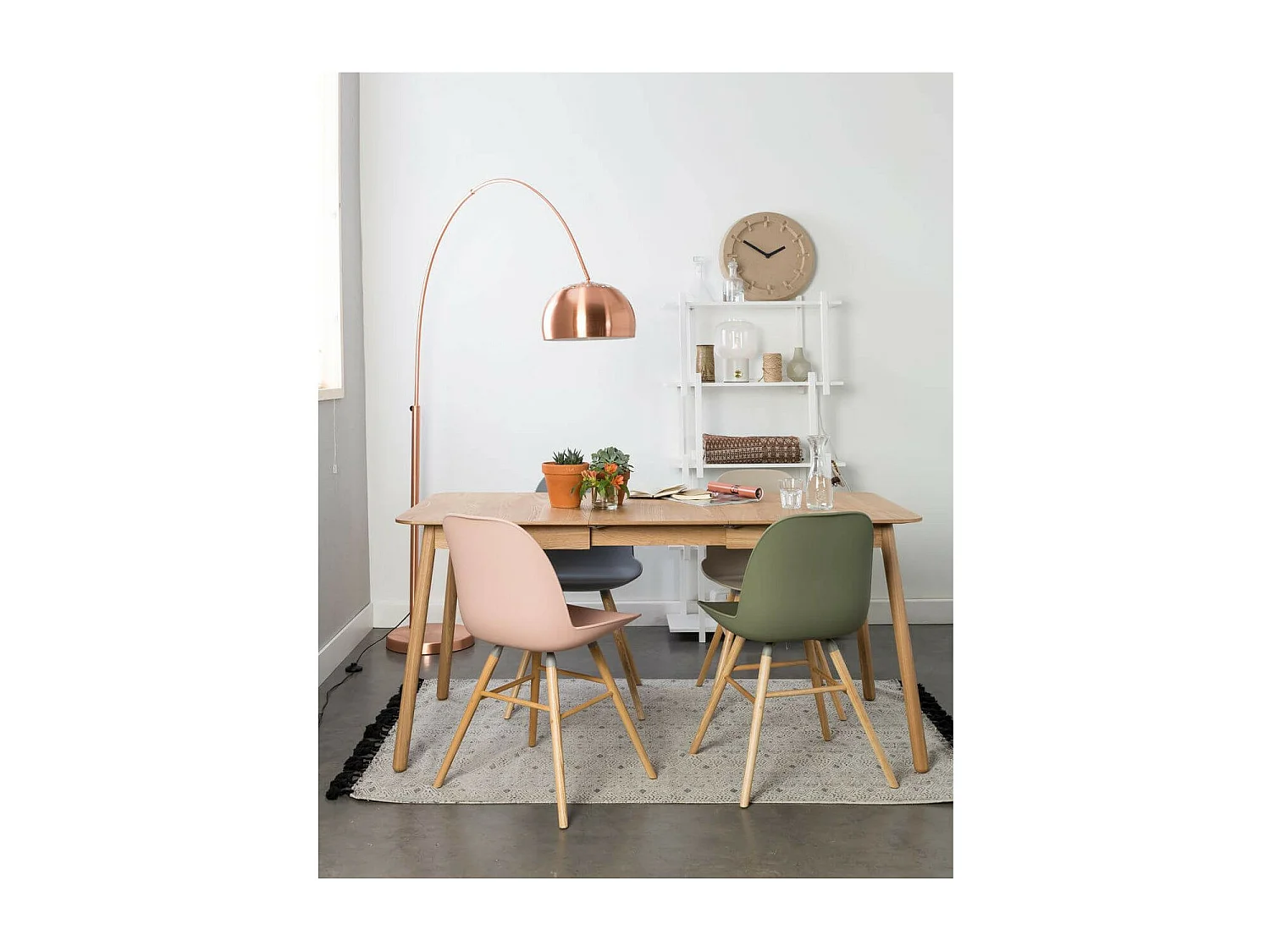 GLIMPS - Table extensible en bois clair design scandinave