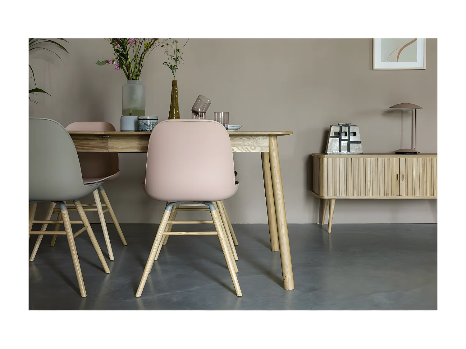 GLIMPS - Table extensible en bois clair design scandinave