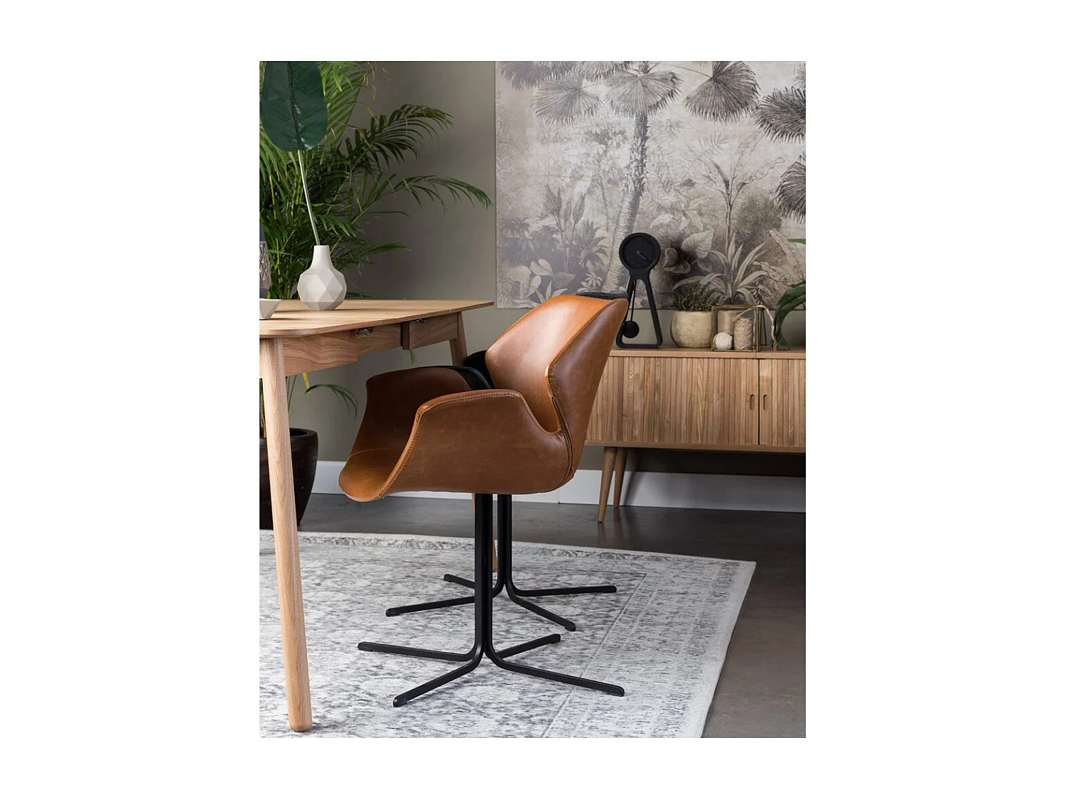 Glimps - Table à manger extensible 4 à 6 personnes 120-162x80cm en bois - Naturel