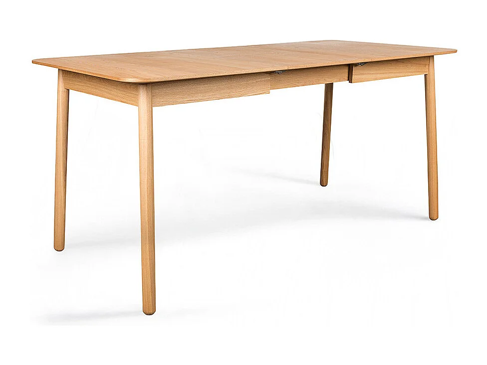 Glimps - Table à manger extensible 4 à 6 personnes 120-162x80cm en bois - Naturel