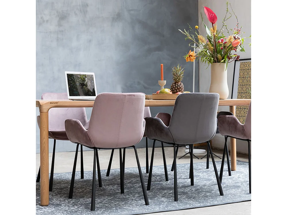 Storm - Table à manger 8 personnes aux bords arrondis en bois - Bois clair