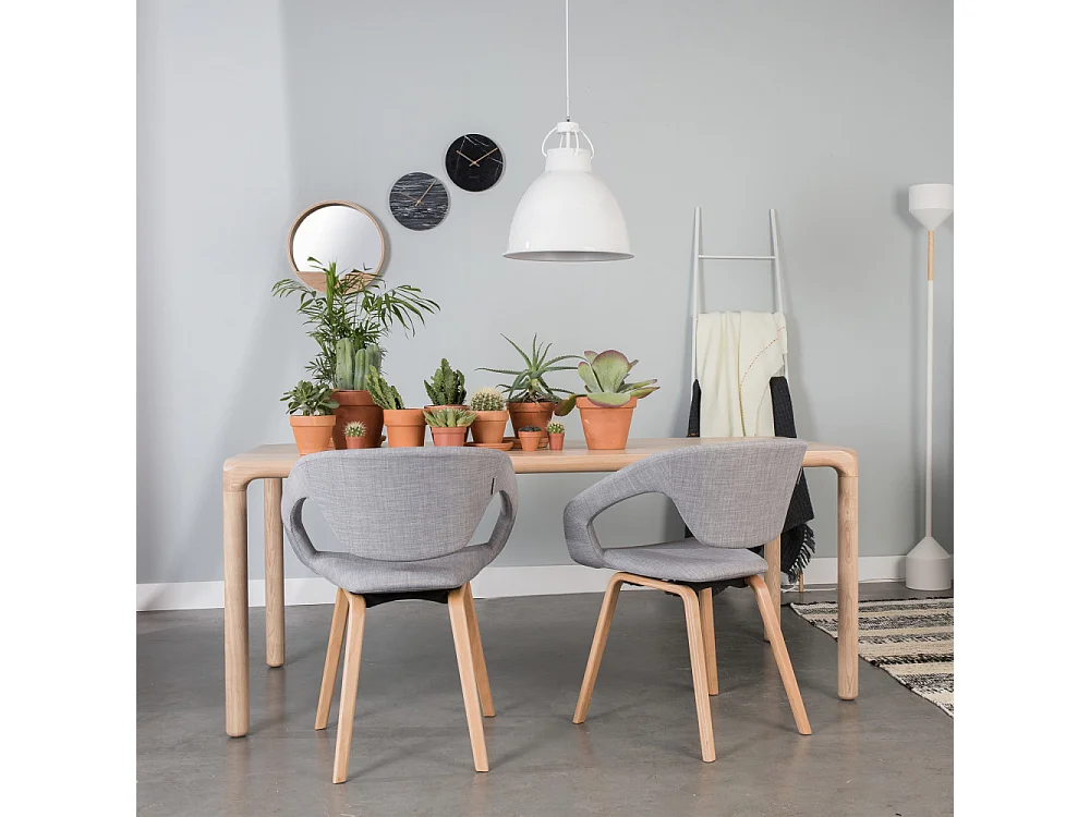 Storm - Table à manger 8 personnes aux bords arrondis en bois - Bois clair