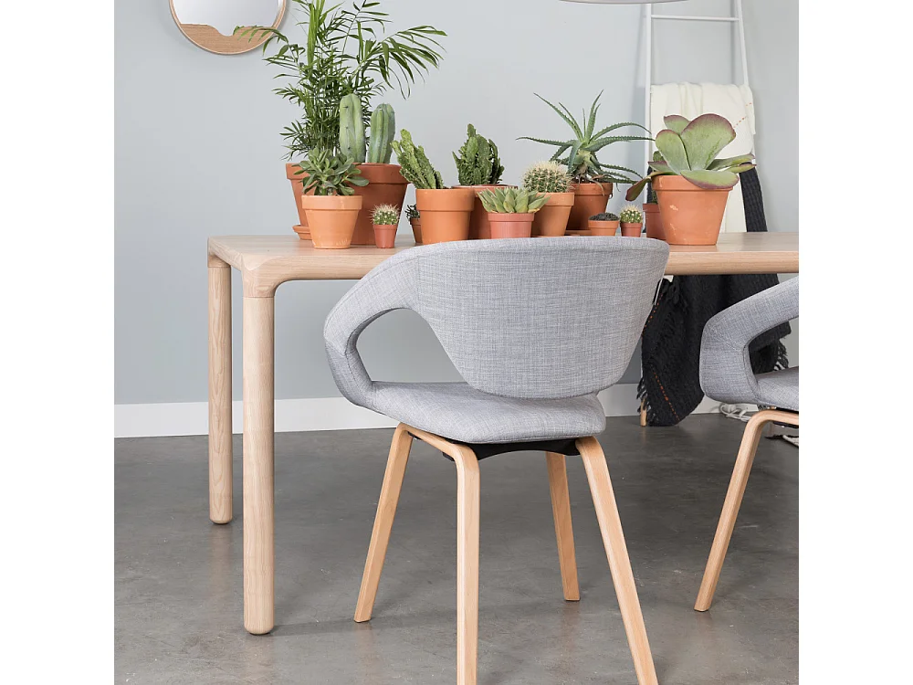 Storm - Table à manger 8 personnes aux bords arrondis en bois - Bois clair
