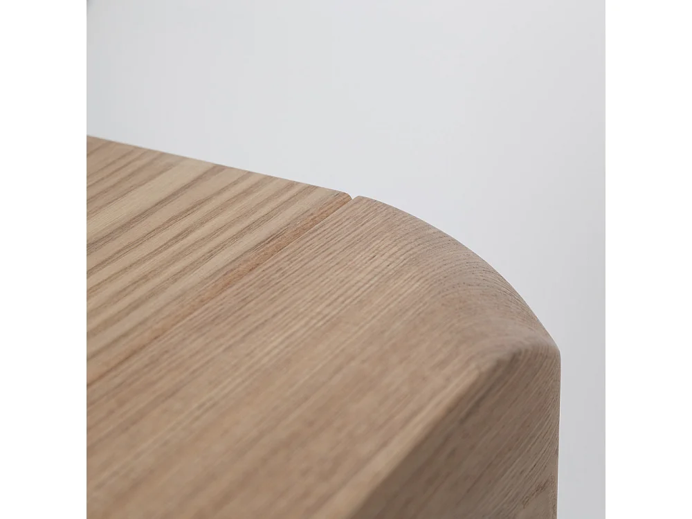 Storm - Table à manger 8 personnes aux bords arrondis en bois - Bois clair