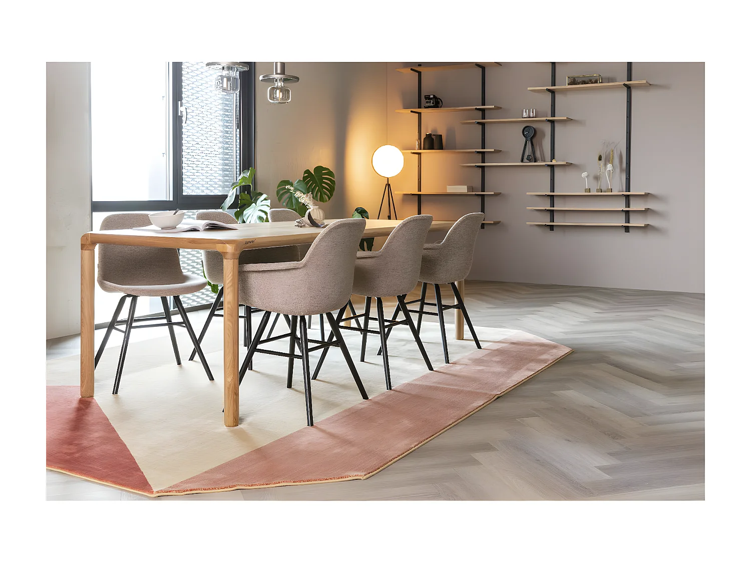 STORM - Table repas en frêne naturel 220 cm