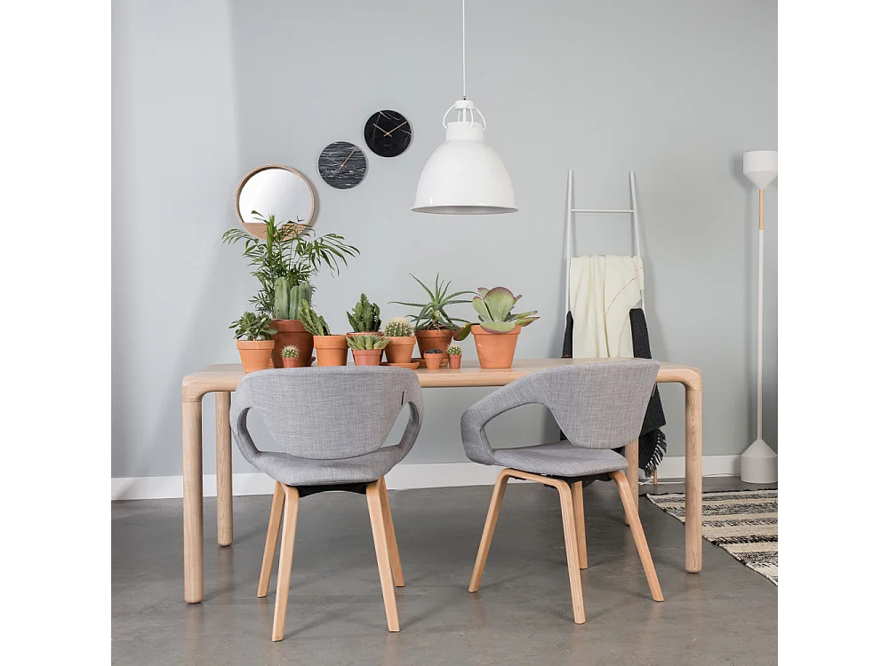 Storm - Table à manger 10 personnes aux bords arrondis en bois - Bois clair