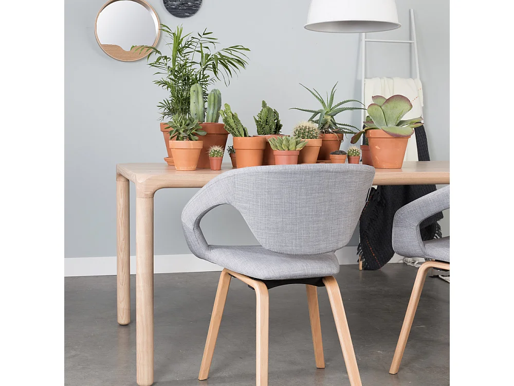 Storm - Table à manger 10 personnes aux bords arrondis en bois - Bois clair