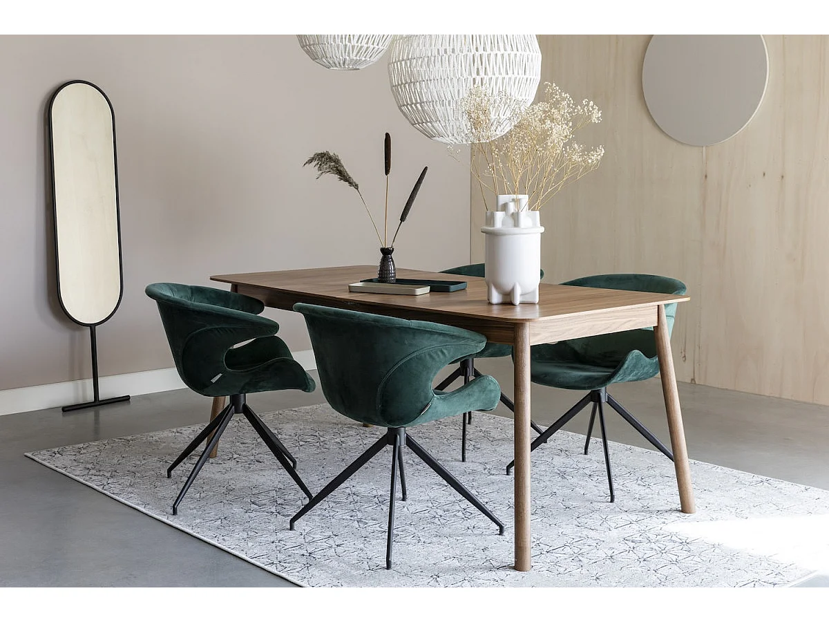 GLIMPS - Table à manger extensible en bois de noyer