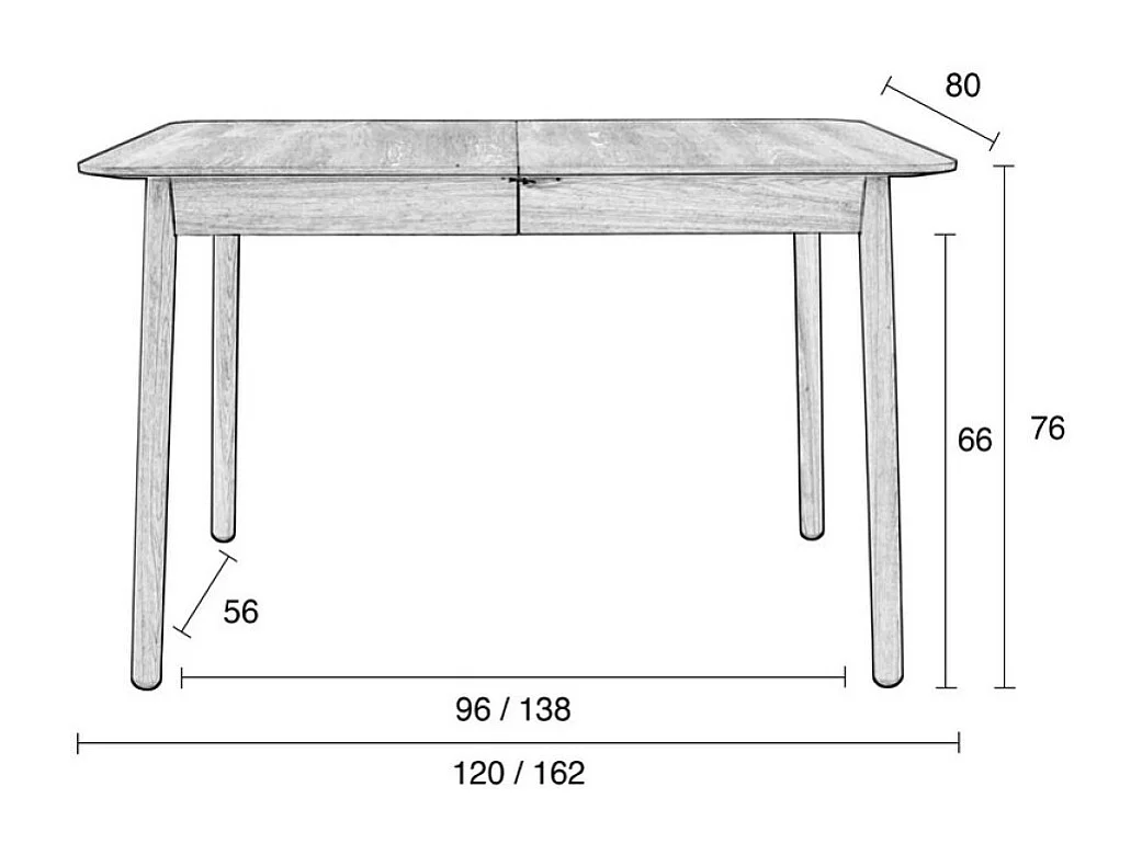 GLIMPS - Table à manger extensible en bois de noyer