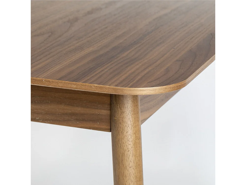 Glimps - Table à manger extensible 4 à 6 personnes 120-162x80cm en bois - Bois foncé