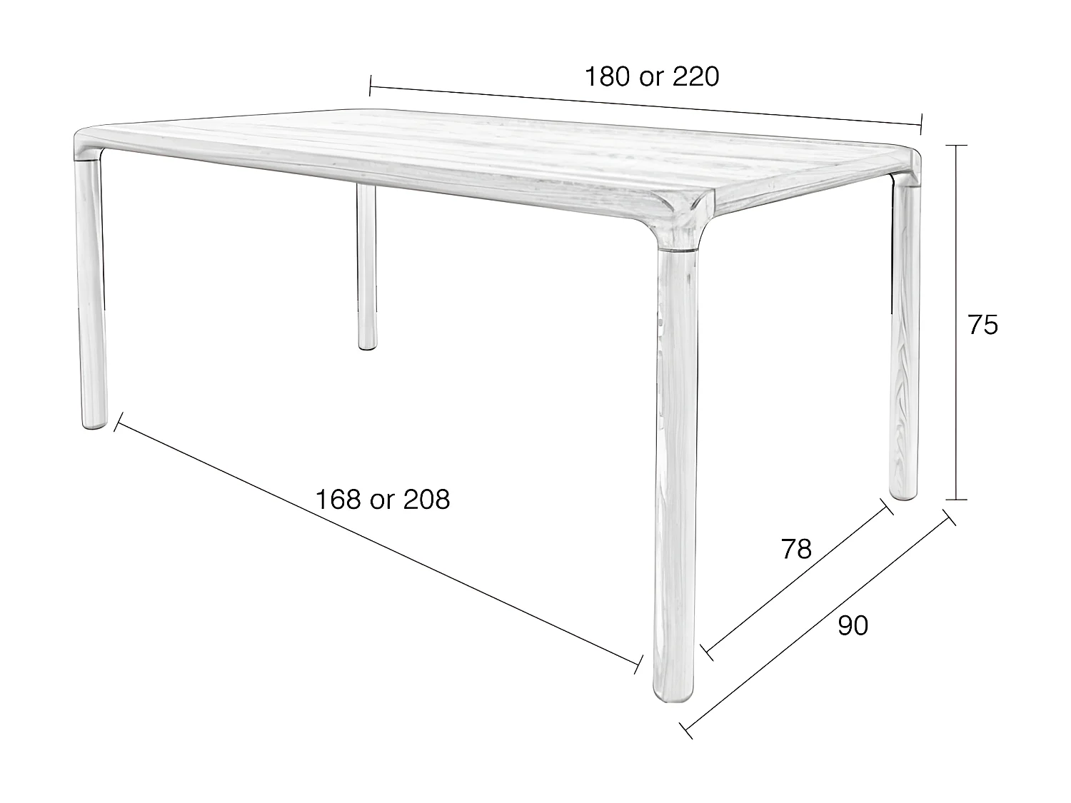 STORM - Table repas en bois finition Noyer L180