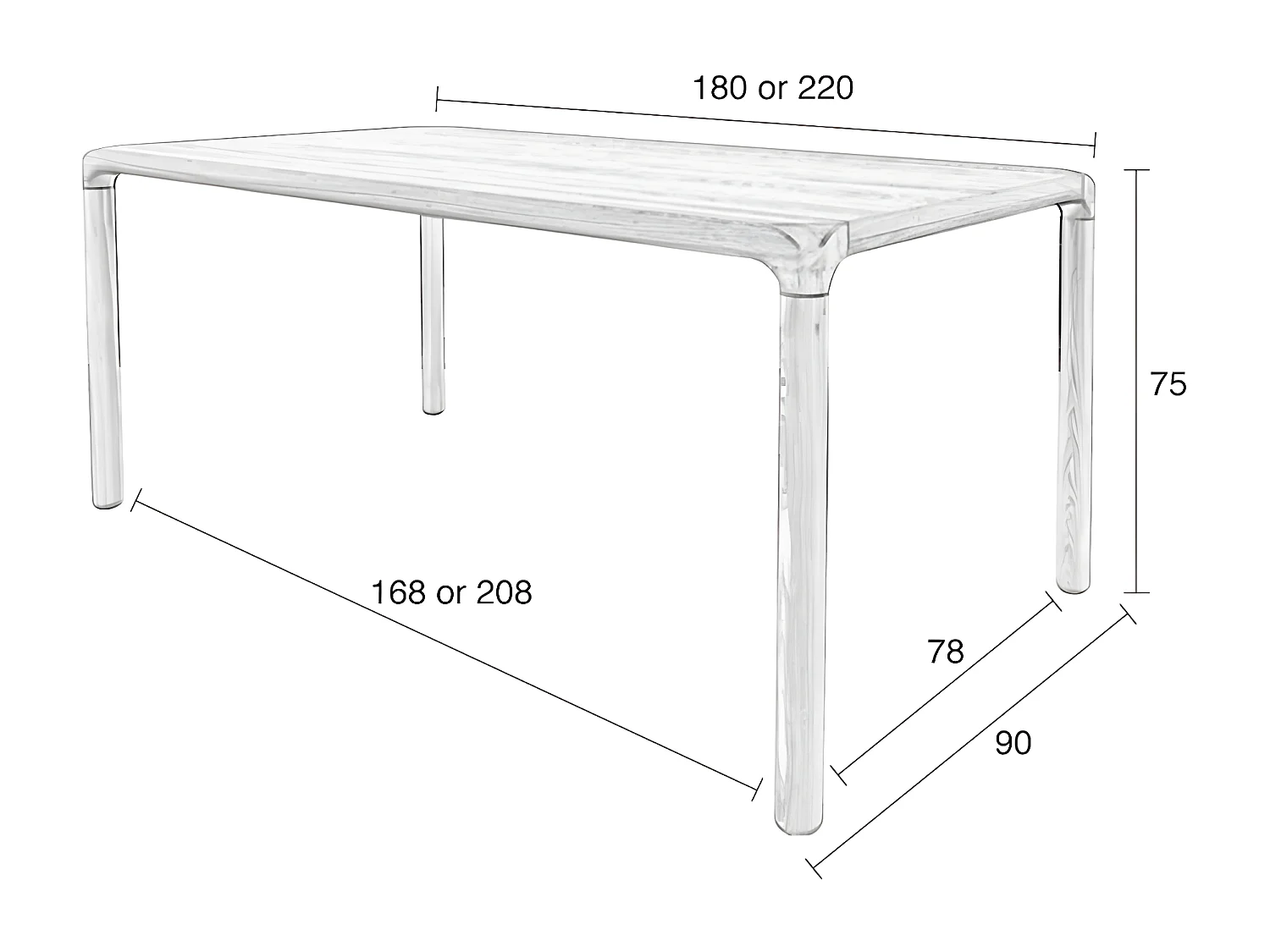 STORM - Table repas en bois finition Noyer L180