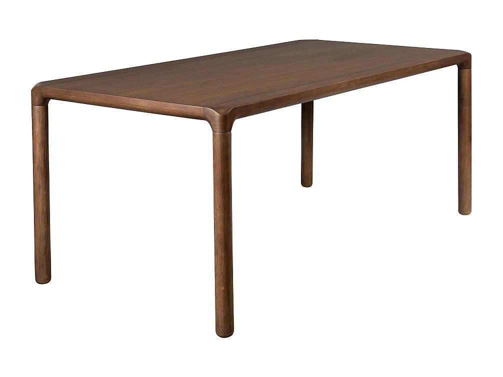 Storm - Table à manger 8 personnes aux bords arrondis en bois - Bois foncé