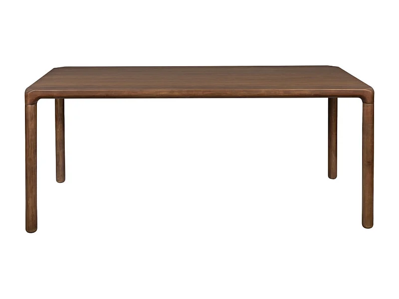 Storm - Table à manger 8 personnes aux bords arrondis en bois - Bois foncé